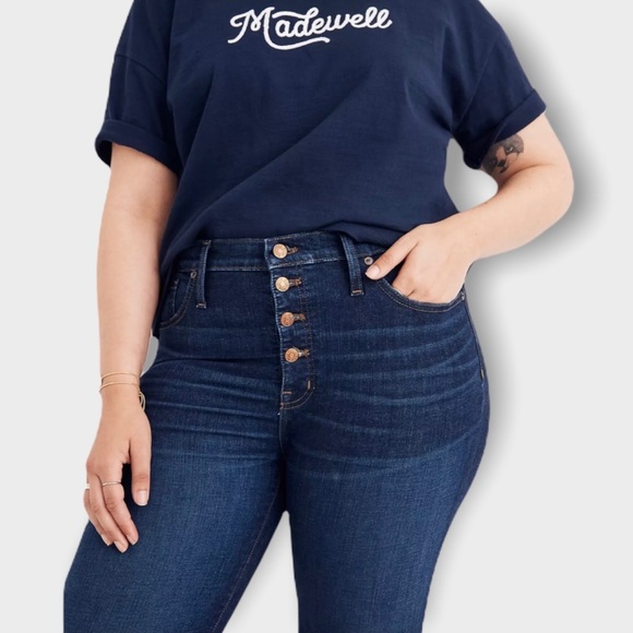 Madewell Denim - Madewell 9” Button Front Mid-Rise Skinny Jeans